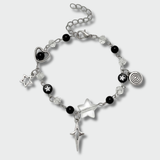 Cold Y2K Heart & Star Beaded Bracelet
