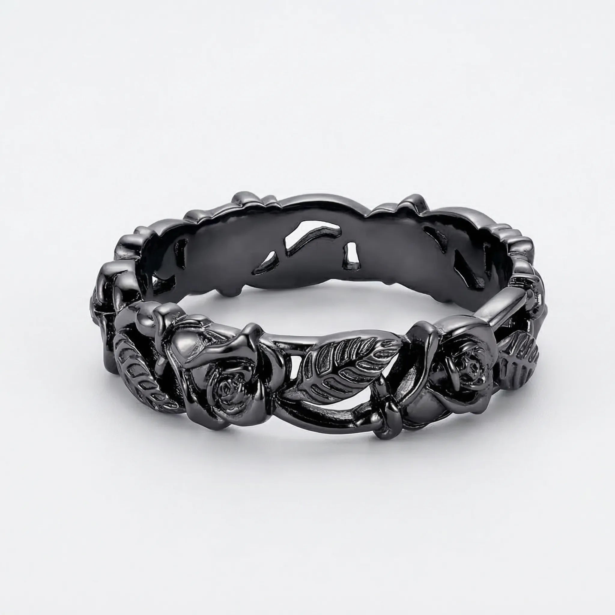 Cold Black Rose Statement Ring