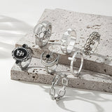 Cold Gothic Skull Ring Set