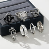 Cold Gothic Skull Ring Set