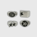 Cold Spiral Star Ring Set