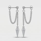 Cold Steel Spike Drop Earrings