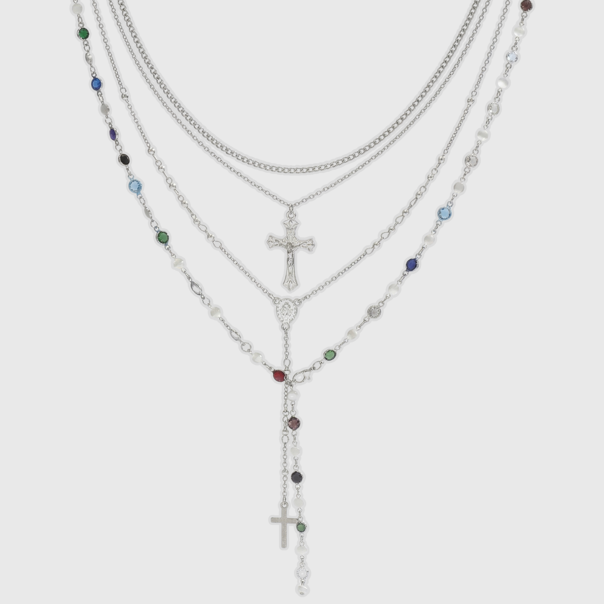 Cold Cross Luxe Layer Necklace Set