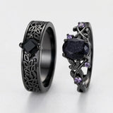 Cold Azure Zircon Ring Set