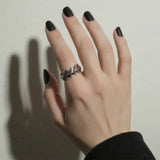 Cold Keel Spine Ring — Antique Silver Edge