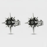 Cold Black CZ Star Studs