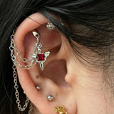 Cold Red Wing Chain Stud