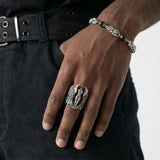Cold Cross Angel Wings Ring