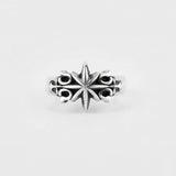 Cold Six Point Star Ring