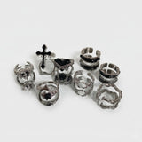 Cold Thorned Heart Cross Ring — Y2K Grunge Open Band