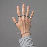 Cold Chain Tassel Ring Set — Gothic Motion