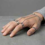 Cold Chain Tassel Ring Set — Gothic Motion