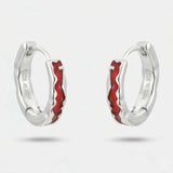 Cold Red Venom Texture Earrings