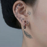 Cold Red Venom Texture Earrings