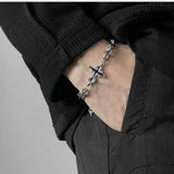 Cold Dark Cross Steel Chain Bracelet