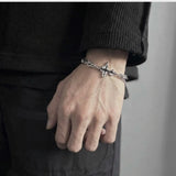 Cold Dark Cross Steel Chain Bracelet