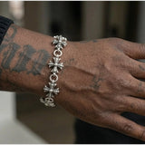 Cold Vintage Floral Cross Chain Bracelet