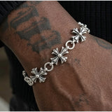 Cold Vintage Floral Cross Chain Bracelet