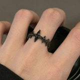 Cold Irregular Cross Star Ring — Y2K Crystal Edge