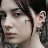 Cold Demon Wings Cross Studs — Dark Drop