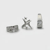 Cold Y2K Star Cross Crystal Ring — Harajuku Glow