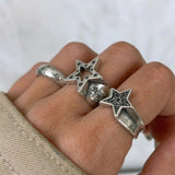 Cold Vintage Star Ring — Y2K Gothic Edge