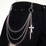 Cold Crosslayer Punk Pants Chain