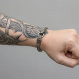 Cold Twin Serpent Steel Bracelet