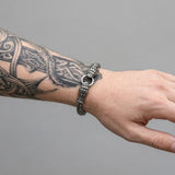 Cold Twin Serpent Steel Bracelet