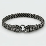 Cold Twin Serpent Steel Bracelet