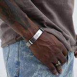 Cold Steel Cross Mesh Bracelet