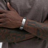 Cold Steel Cross Mesh Bracelet
