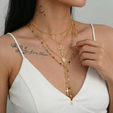 Cold Cross Luxe Layer Necklace Set