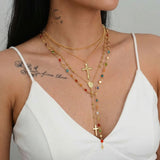 Cold Cross Luxe Layer Necklace Set