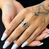 Cold Zircon Gold Statement Ring