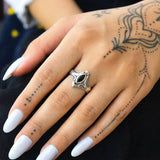 Cold Zircon Gold Statement Ring