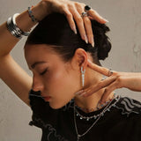 Cold Zircon Glow Stud Earrings