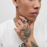 Cold Gold Skull Pipe Ring