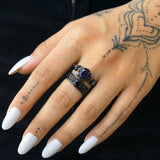 Cold Azure Zircon Ring Set
