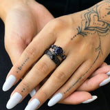 Cold Azure Zircon Ring Set