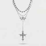 Cold Cyber Cross Necklace