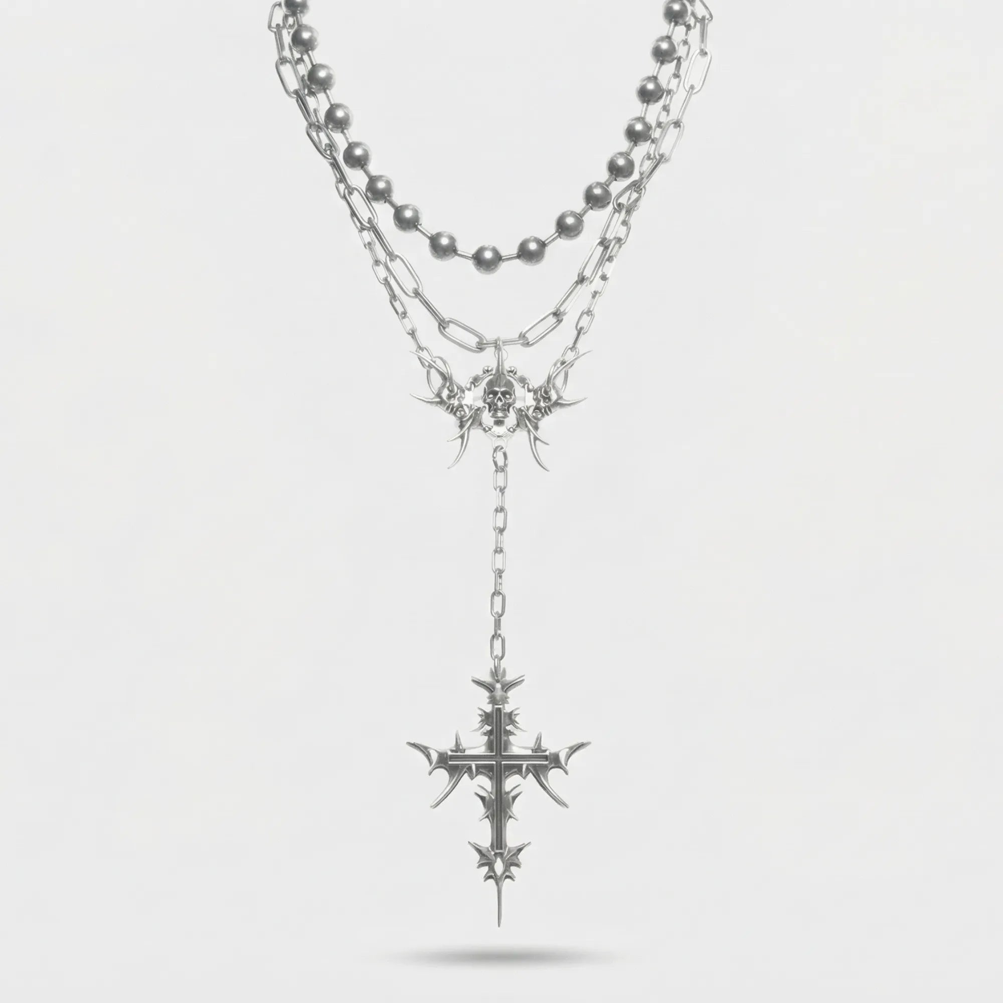 Cold Cyber Cross Necklace