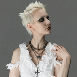 Cold Cyber Cross Necklace
