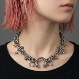 Cold Rivet Horseshoe Necklace