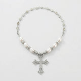 Cold Sovereign Pearl Cross