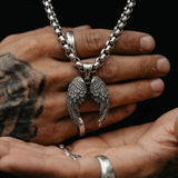 Cold Fallen Wing Steel Pendant