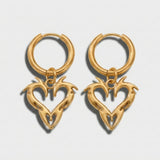 Cold Spiky Heart Earrings