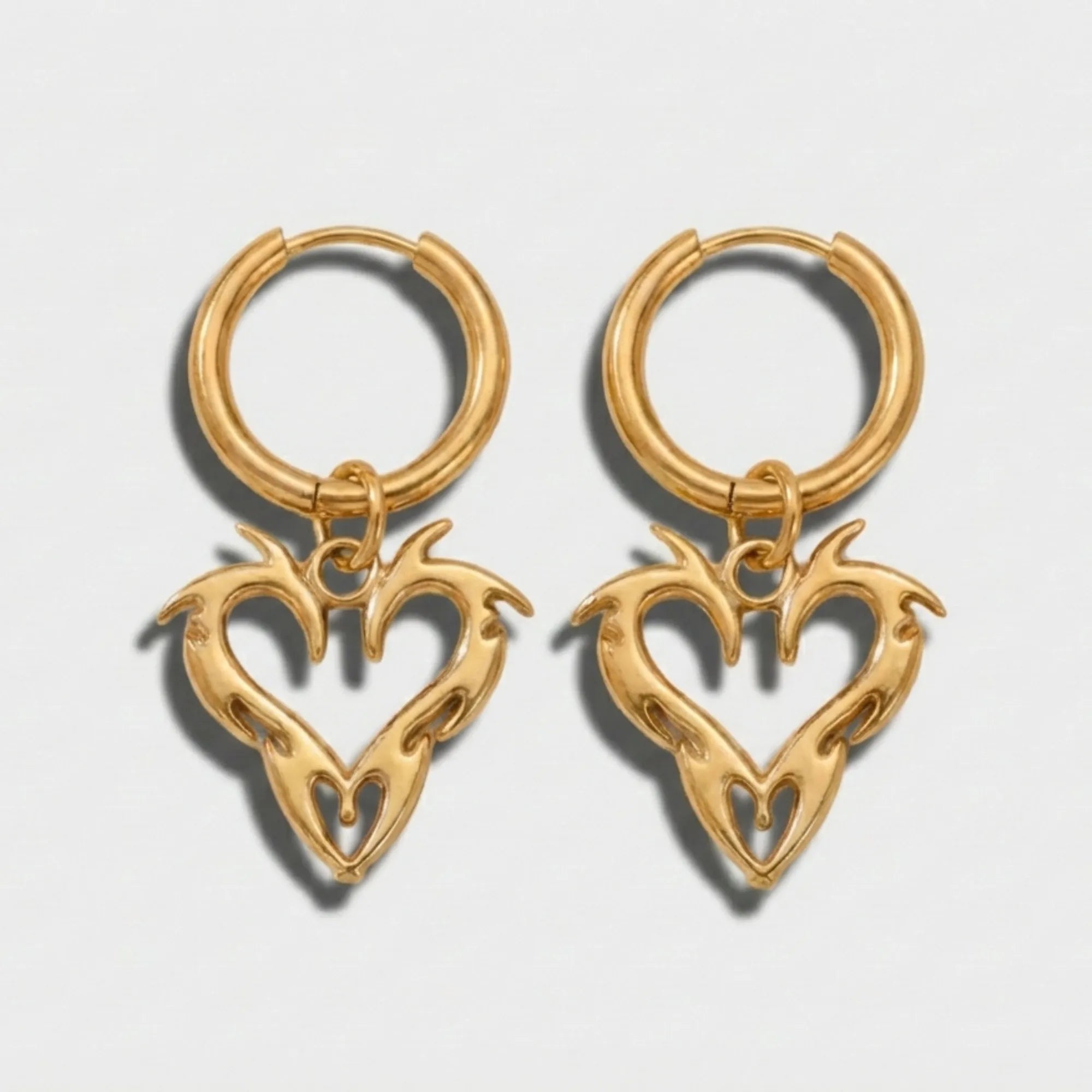 Cold Spiky Heart Earrings