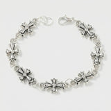 Cold Vintage Floral Cross Chain Bracelet