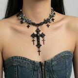 Cold Sovereign Pearl Cross Necklace